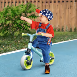 AIYAPLAY Lightweight Baby Balance Bike w/ Adjustable Seat, EVA Wheels - Green