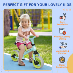 AIYAPLAY Lightweight Baby Balance Bike w/ Adjustable Seat, EVA Wheels - Green - Additional view 5