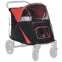 PawHut Dog Stroller Rain Cover, Cover for Dog Pram Buggy for, Large, Medium Dogs - Additional view 4
