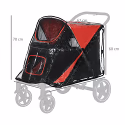 PawHut Dog Stroller Rain Cover, Cover for Dog Pram Buggy for, Large, Medium Dogs - Additional view 5