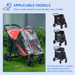 PawHut Dog Stroller Rain Cover, Cover for Dog Pram Buggy for, Large, Medium Dogs - Additional view 6