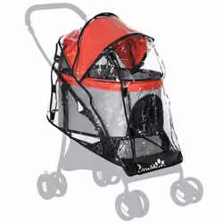 PawHut Rain Cover for Dog Stroller Pram Buggy for S XS Dogs, Cats, W/ Two Entry - Additional view 8