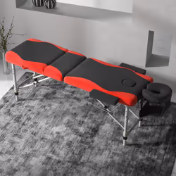 HOMCOM Portable Massage Table Beauty Therapy Couch Bed Spa Aluminum Red