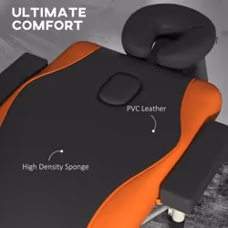 HOMCOM Portable Massage Table Beauty Therapy Couch Bed Spa Aluminum Orange - Additional view 4