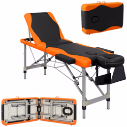 HOMCOM Portable Massage Table Beauty Therapy Couch Bed Spa Aluminum Orange - Additional view 8