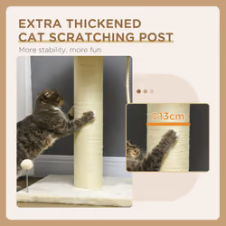 PawHut Cat Tree for Indoor Cats Kitten Tower w/ Sisal Scratching Post - Cream - Additional view 5