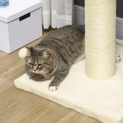 PawHut Cat Tree for Indoor Cats Kitten Tower w/ Sisal Scratching Post - Cream - Additional view 7