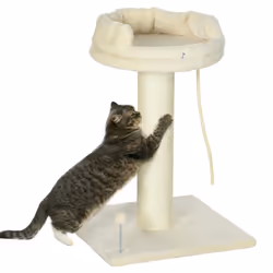 PawHut Cat Tree for Indoor Cats Kitten Tower w/ Sisal Scratching Post - Cream - Additional view 8