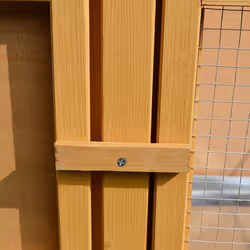 PawHut Wooden Rabbit Hutch Bunny Cage Outdoor Small Animal House w/ Hinged Top - Additional view 6