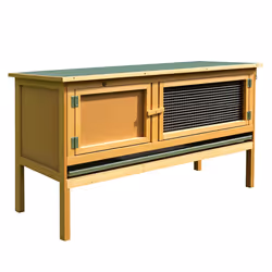 PawHut Wooden Rabbit Hutch Bunny Cage Outdoor Small Animal House w/ Hinged Top - Additional view 8