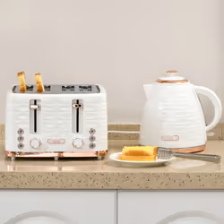 HOMCOM Kettle and Toaster Set 1.7L Rapid Boil Kettle & 4 Slice Toaster White - Additional view 4