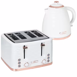 HOMCOM Kettle and Toaster Set 1.7L Rapid Boil Kettle & 4 Slice Toaster White - Additional view 8