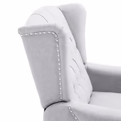 HOMCOM Manual Reclining Armchair Recliner with Retractable Footrest Light Grey - Additional view 6