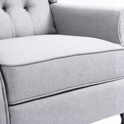 HOMCOM Manual Reclining Armchair Recliner with Retractable Footrest Light Grey - Additional view 8