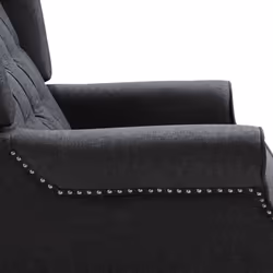 HOMCOM Manual Reclining Armchair Recliner with Retractable Footrest Dark Grey - Additional view 8