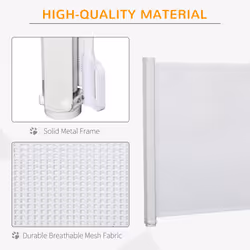 PawHut Retractable Pet Safety Gate, Folding Stair Barrier, Guard Door - White - Additional view 4