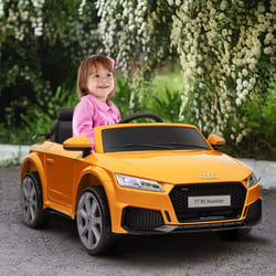 HOMCOM 12V Battery Licensed Audi TT RS Ride-On Car w/ Headlight, Yellow