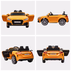 HOMCOM 12V Battery Licensed Audi TT RS Ride-On Car w/ Headlight, Yellow - Additional view 6