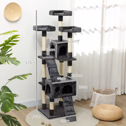 PawHut Cat Tree Scratcher Activity Centre, Scratching Post w/ Cat House, Bed