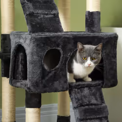PawHut Cat Tree Scratcher Activity Centre, Scratching Post w/ Cat House, Bed - Additional view 7