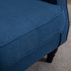 HOMCOM Accent Armchair Home Furniture Retro Tufted Club Wood Fabric Blue - Additional view 7