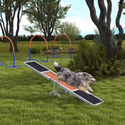 PawHut Wooden Pet Seesaw for Big Dogs with Anti-Slip Surface, Grey - Additional view 7