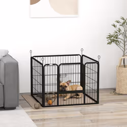 Pawhut Metal Pet Playpen Dog Kennel w/Door Latches In/Outdoor Use 82Lx82Wx60Hcm