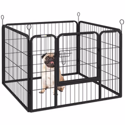 Pawhut Metal Pet Playpen Dog Kennel w/Door Latches In/Outdoor Use 82Lx82Wx60Hcm - Additional view 7