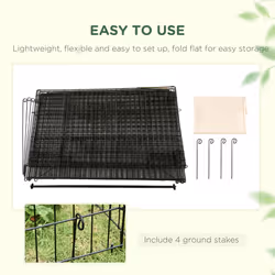 PawHut Rabbit Run Guinea Pig Cage with Cover, Beige - Additional view 5