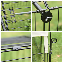 PawHut Rabbit Run Guinea Pig Cage with Cover, Beige - Additional view 6