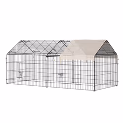 PawHut Rabbit Run Guinea Pig Cage with Cover, Beige - Additional view 8