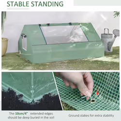 Outsunny 180 x 140 x 80cm Portable Mini Greenhouse with Zipped Windows, Green