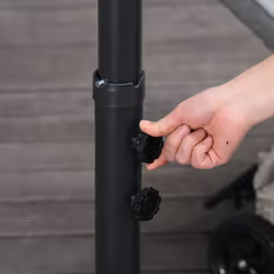 Outsunny 3(m) Garden Banana Parasol Cantilever Umbrella w/Crank& Base, Black