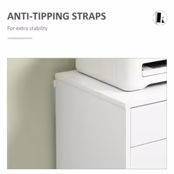 Vinsetto Mobile Filing Cabinet, 7-drawer File Cabinet with Wheels, White - Additional view 5