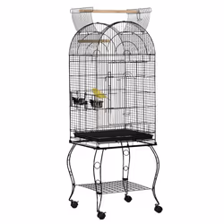 PawHut 1.53(m) Bird Cage, Parrot Finch Macaw Conure w/ Perch, Wheels, Stand - Additional view 6