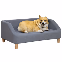 PawHut Dog Sofa Bed Cat Sofa w/ Soft Cushion for Small Medium Large Dogs Grey