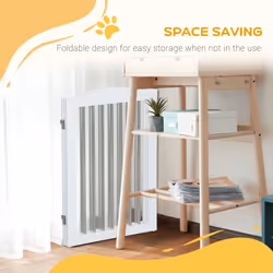 PawHut Foldable Dog Gate, Freestanding Pet Gate with Two Support Feet
