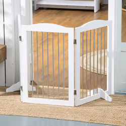 PawHut Foldable Dog Gate, Freestanding Pet Gate with Two Support Feet - Additional view 7