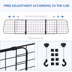 PawHut Heavy Duty Pet Dog Car Barrier Adjustable Ventilated Mesh Wire Guard