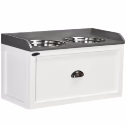 PawHut Stainless Steel Raised Dog Bowl w/ 21L Storage Drawer, for Large Dogs