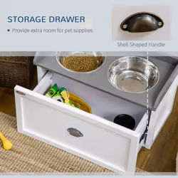 PawHut Stainless Steel Raised Dog Bowl w/ 21L Storage Drawer, for Large Dogs - Additional view 4
