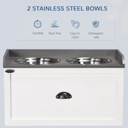 PawHut Stainless Steel Raised Dog Bowl w/ 21L Storage Drawer, for Large Dogs - Additional view 5