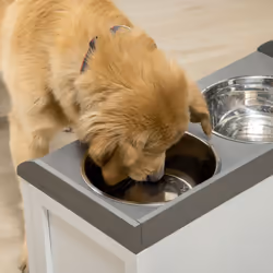 PawHut Stainless Steel Raised Dog Bowl w/ 21L Storage Drawer, for Large Dogs - Additional view 6