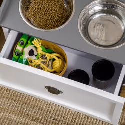 PawHut Stainless Steel Raised Dog Bowl w/ 21L Storage Drawer, for Large Dogs - Additional view 8