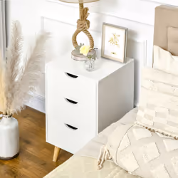 HOMCOM Chest of Drawers, 3 Drawer Unit Storage Chest Bedroom, White - Additional view 6