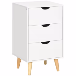HOMCOM Chest of Drawers, 3 Drawer Unit Storage Chest Bedroom, White - Additional view 8