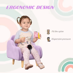 ZONEKIZ Cloud-Shaped Toddler Armchair, Kids Chair, 1.5-3 Years - Purple - Additional view 5