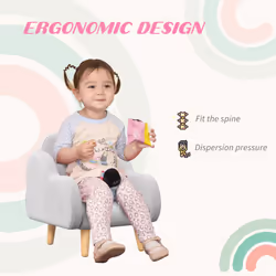 ZONEKIZ Cloud-Shaped Toddler Armchair, Kids Chair, 1.5-3 Years - Grey - Additional view 5