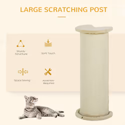 PawHut 85cm Tall Cat Scratching Post for Indoor Corner Use - Beige