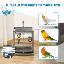PawHut Parrot Cage, Travel Carry Pet Bird Cage Cockatiel w/ Metal Handle